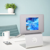 SlipperyJoe's abstraktes Cloud-Kunstwerk, farbenfr Aufkleber (Laptop auf Schreibtisch)