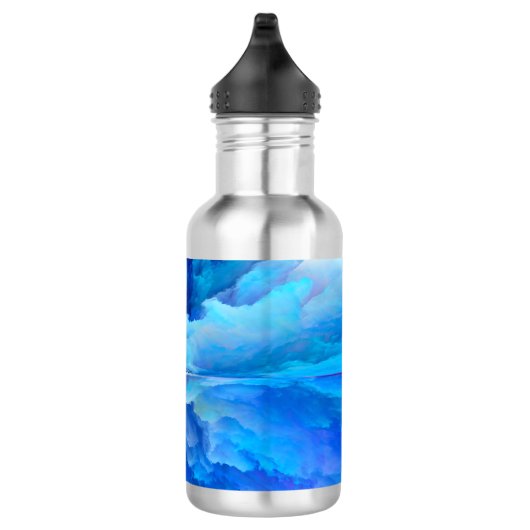 SlipperyJoe's abstraktes Cloud-Kunstwerk, farbenfr Edelstahlflasche (Rechts)