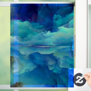 SlipperyJoe's abstraktes Cloud-Kunstwerk, farbenfr Fensteraufkleber