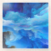 SlipperyJoe's abstraktes Cloud-Kunstwerk, farbenfr Glasuntersetzer (Vorderseite)