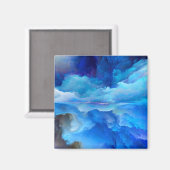 SlipperyJoe's abstraktes Cloud-Kunstwerk, farbenfr Magnet (Vorderseite/Rückseite)