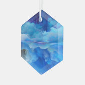 SlipperyJoe's abstraktes Cloud-Kunstwerk, farbenfr Ornament Aus Glas (Vorderseite Links)