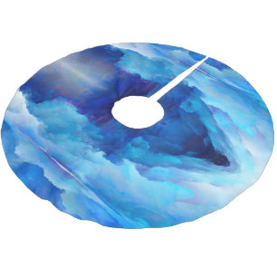SlipperyJoe's abstraktes Cloud-Kunstwerk, farbenfr Polyester Weihnachtsbaumdecke