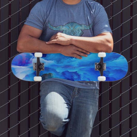 SlipperyJoe's abstraktes Cloud-Kunstwerk, farbenfr Skateboard (Außenbereich 3)