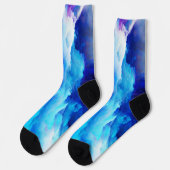 SlipperyJoe's abstraktes Cloud-Kunstwerk, farbenfr Socken (Linkes Detail)
