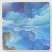 SlipperyJoe's abstraktes Cloud-Kunstwerk, farbenfr Steinuntersetzer (Vorderseite)