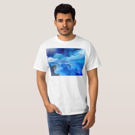 SlipperyJoe's abstraktes Cloud-Kunstwerk, farbenfr T-Shirt (Vorne ganz)