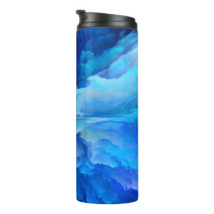 SlipperyJoe's abstraktes Cloud-Kunstwerk, farbenfr Thermosbecher