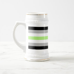 SlipperyJoe's Agender Pride Flag Gay Geschenke LGB Bierglas