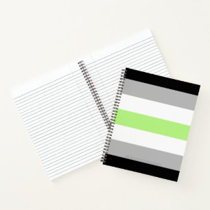 SlipperyJoe's Agender Pride Flag Gay Geschenke LGB Notizblock