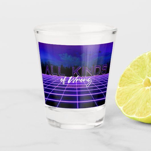 SlipperyJoe's allerlei falsche, fette 3D-Text Retr Schnapsglas (Vorderseite)