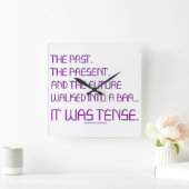 SlipperyJoe's angespanntes Wort über die Zukunft l Quadratische Wanduhr (Zuhause)