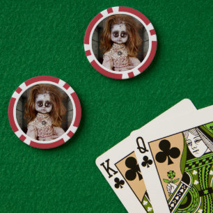 SlipperyJoe's antike gespenstische Porzellanpuppe Pokerchips