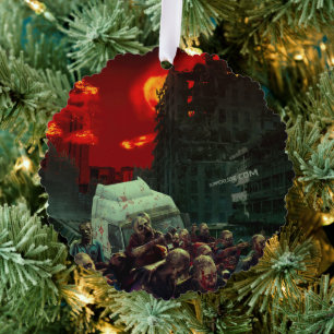 SlipperyJoe's apokalyptische Halloween-Szene große Ornament Karte