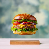 SlipperyJoe's appetitlicher Cheeseburger knusprig  Acrylschild (Neutral)