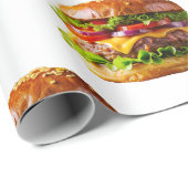 SlipperyJoe's appetitlicher Cheeseburger knusprig Geschenkpapier (Rolleneckpunkt)