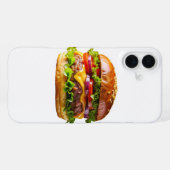 SlipperyJoe's appetitlicher Cheeseburger knusprig iPhone Hülle (Rückseite (Horizontal))