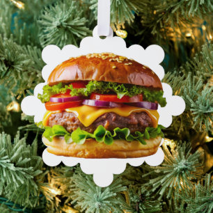 SlipperyJoe's appetitlicher Cheeseburger knusprig  Ornament Karte