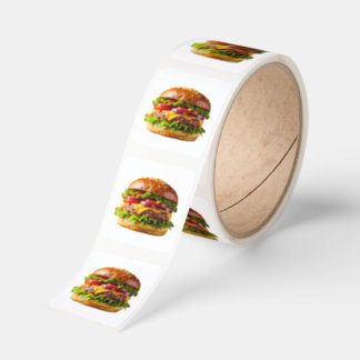 SlipperyJoe's appetitlicher Cheeseburger knusprig Quadratischer Aufkleber