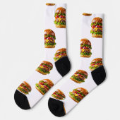 SlipperyJoe's appetitlicher Cheeseburger knusprig Socken (Linkes Detail)