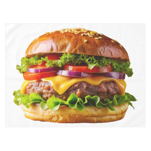 SlipperyJoe's appetitlicher Cheeseburger knusprig  Tischdecke (Vorderseite (Horizontal))