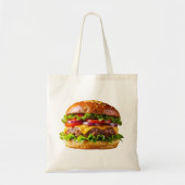 SlipperyJoe's appetitlicher Cheeseburger knusprig Tragetasche (Vorne)