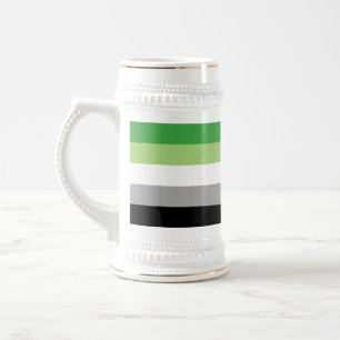 SlipperyJoe's Aromtic Pride Flag Gay Geschenke LGB Bierglas