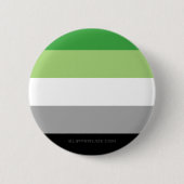 SlipperyJoe's Aromtic Pride Flag Gay Geschenke LGB Button (Vorderseite)
