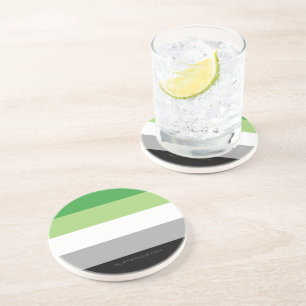 SlipperyJoe's Aromtic Pride Flag Gay Geschenke LGB Getränkeuntersetzer