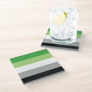 SlipperyJoe's Aromtic Pride Flag Gay Geschenke LGB Glasuntersetzer