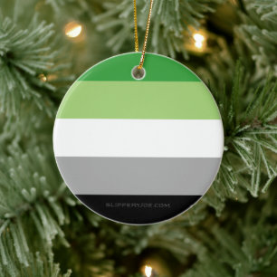 SlipperyJoe's Aromtic Pride Flag Gay Geschenke LGB Keramik Ornament