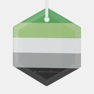 SlipperyJoe's Aromtic Pride Flag Gay Geschenke LGB Ornament Aus Glas