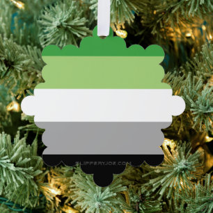 SlipperyJoe's Aromtic Pride Flag Gay Geschenke LGB Ornament Karte