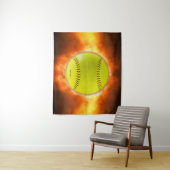 SlipperyJoe's artistic Softball on fire gay gifts  Wandteppich (Beispiel)