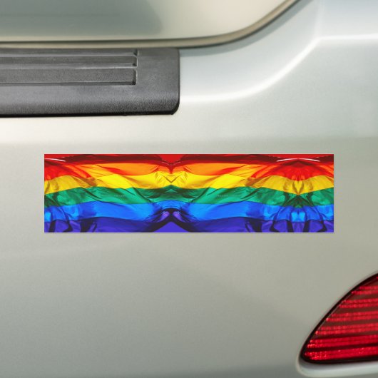 SlipperyJoe's Artistic Wave Gay Pride Flag Geschen Autoaufkleber (Auf Auto)