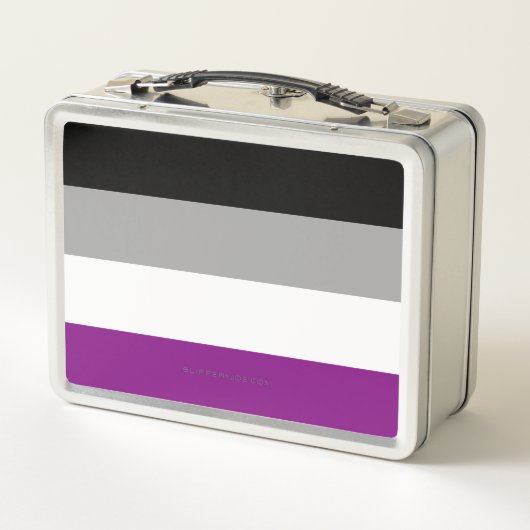 SlipperyJoe's asexual pride flag emphasizing inclu Metall Brotdose (Rückseite)