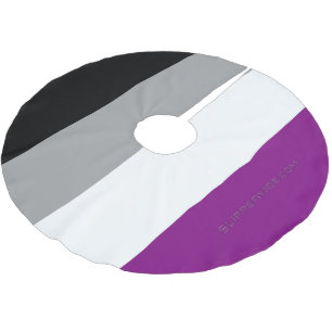 SlipperyJoe's asexuelle Stolz-Fahne betont inklusi Polyester Weihnachtsbaumdecke
