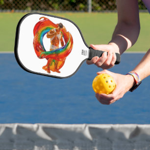 SlipperyJoe's auffallende moderne Pride-themed mas Pickleball Schläger