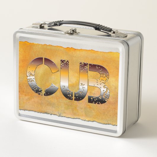 SlipperyJoe's Bärenbär Orangenbraun pro Metall Brotdose (Vorderseite)