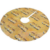 SlipperyJoe's Bärenbär Orangenbraun pro Polyester Weihnachtsbaumdecke (Schrägansicht)