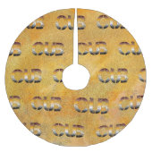 SlipperyJoe's Bärenbär Orangenbraun pro Polyester Weihnachtsbaumdecke (Vorderseite)