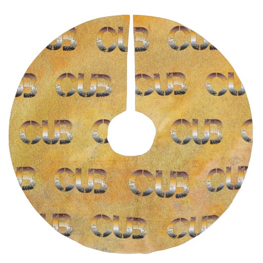 SlipperyJoe's Bärenbär Orangenbraun pro Polyester Weihnachtsbaumdecke (Vorderseite)