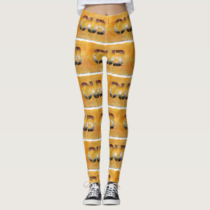 SlipperyJoe's Bärenbär Worte goldbraun-weiß Leggings