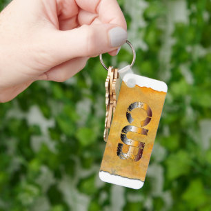 SlipperyJoe's Bärenbär Worte goldbraun-weiß Schlüsselanhänger