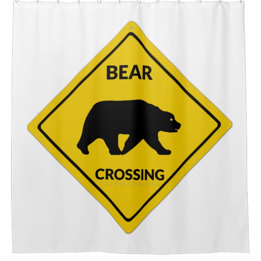 SlipperyJoe's Bärenkreuzschild trägt Silhouette w Duschvorhang (Vorderseite)