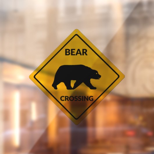 SlipperyJoe's Bärenkreuzschild trägt Silhouette w Fensteraufkleber (Blatt 2)