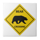 SlipperyJoe's Bärenkreuzschild trägt Silhouette w Fliese (Vorderseite)