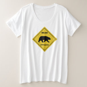 SlipperyJoe's Bärenkreuzschild trägt Silhouette w Große Größe T-Shirt