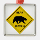 SlipperyJoe's Bärenkreuzschild trägt Silhouette w Ornament Aus Metall (Vorne)