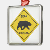 SlipperyJoe's Bärenkreuzschild trägt Silhouette w Ornament Aus Metall (Links)